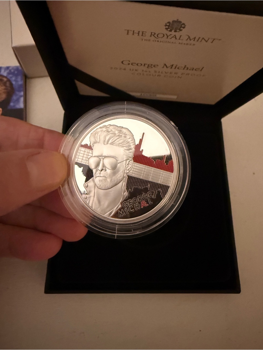 2024 The Royal Mint George Michael 1oz Silver Proof Color Coin - Box COA